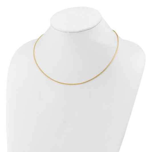 14K Two-tone Polished Reversible Necklace with 2in ext.