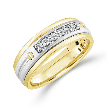 10K Two Tone 1/3ctw Diamond Band