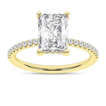 14K Yellow Gold Lab Grown 2.82ctw Radiant Diamond Engagement Ring