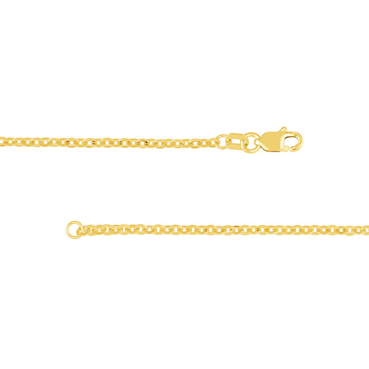 14K Yellow Gold 18" Brill Cable Chain