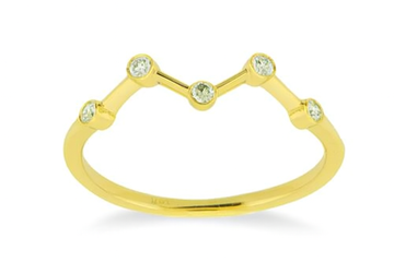 14K Yellow Gold Diamond Constellation Contour Ring
