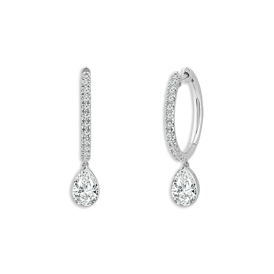 14K White Gold 2.50ctw Lab Grown Diamond Drop Fashion Earrings