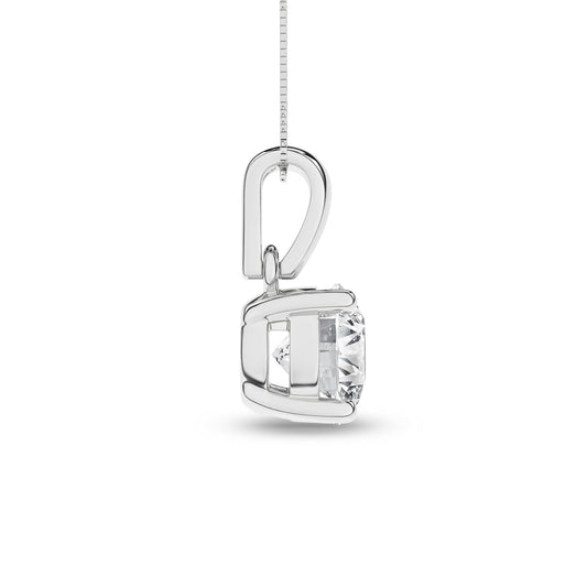 14K White Gold Lab Grown 1.0ct Round Diamond Necklace