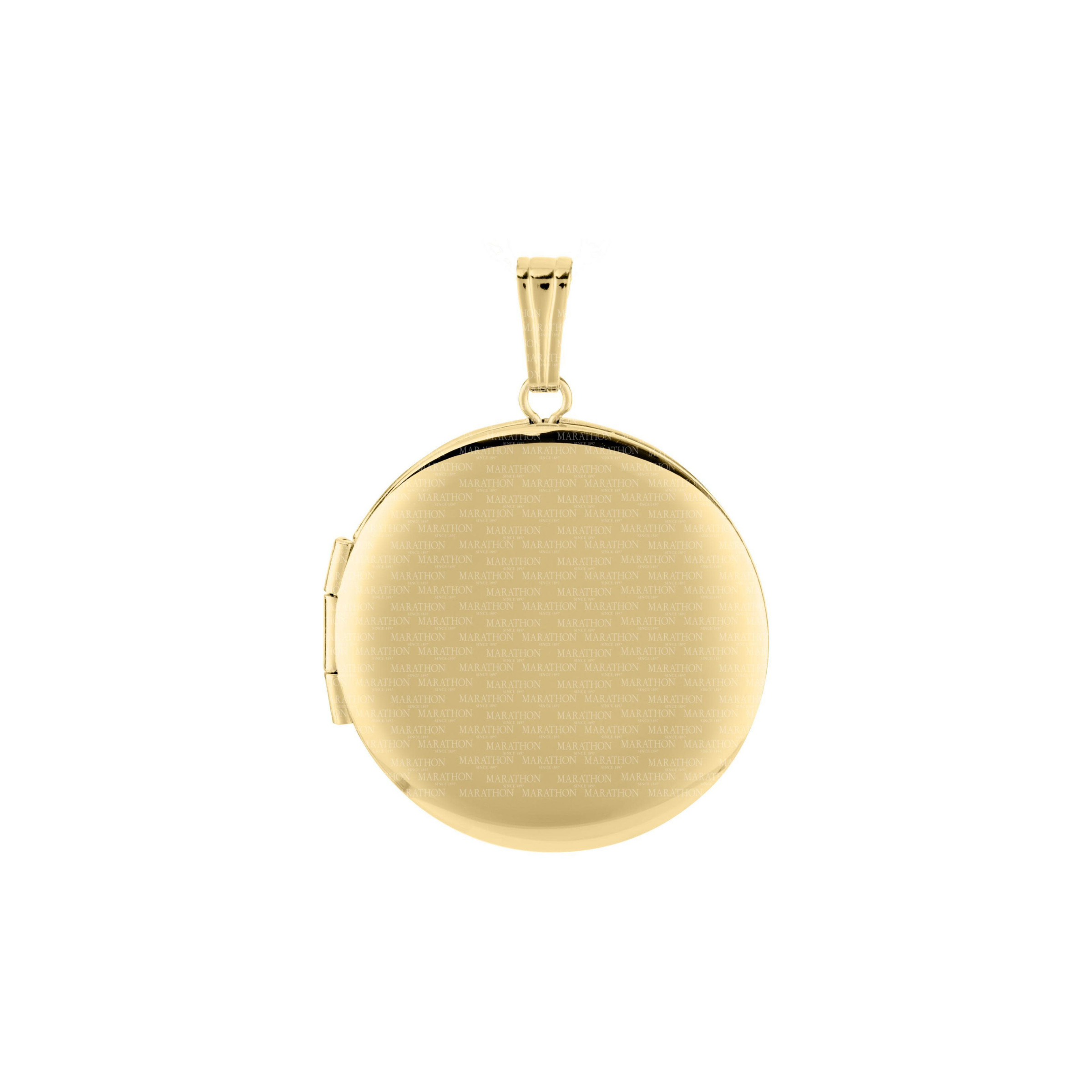 14K Yellow Gold Medium Round Plain Locket