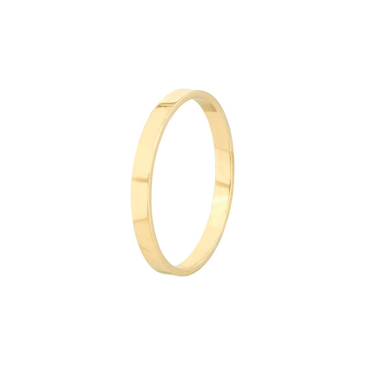 14K Yellow Gold 2mm High Polished Band