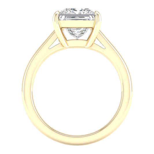 14K Yellow Gold Lab Grown 3.04ct Princess Diamond Engagement Ring
