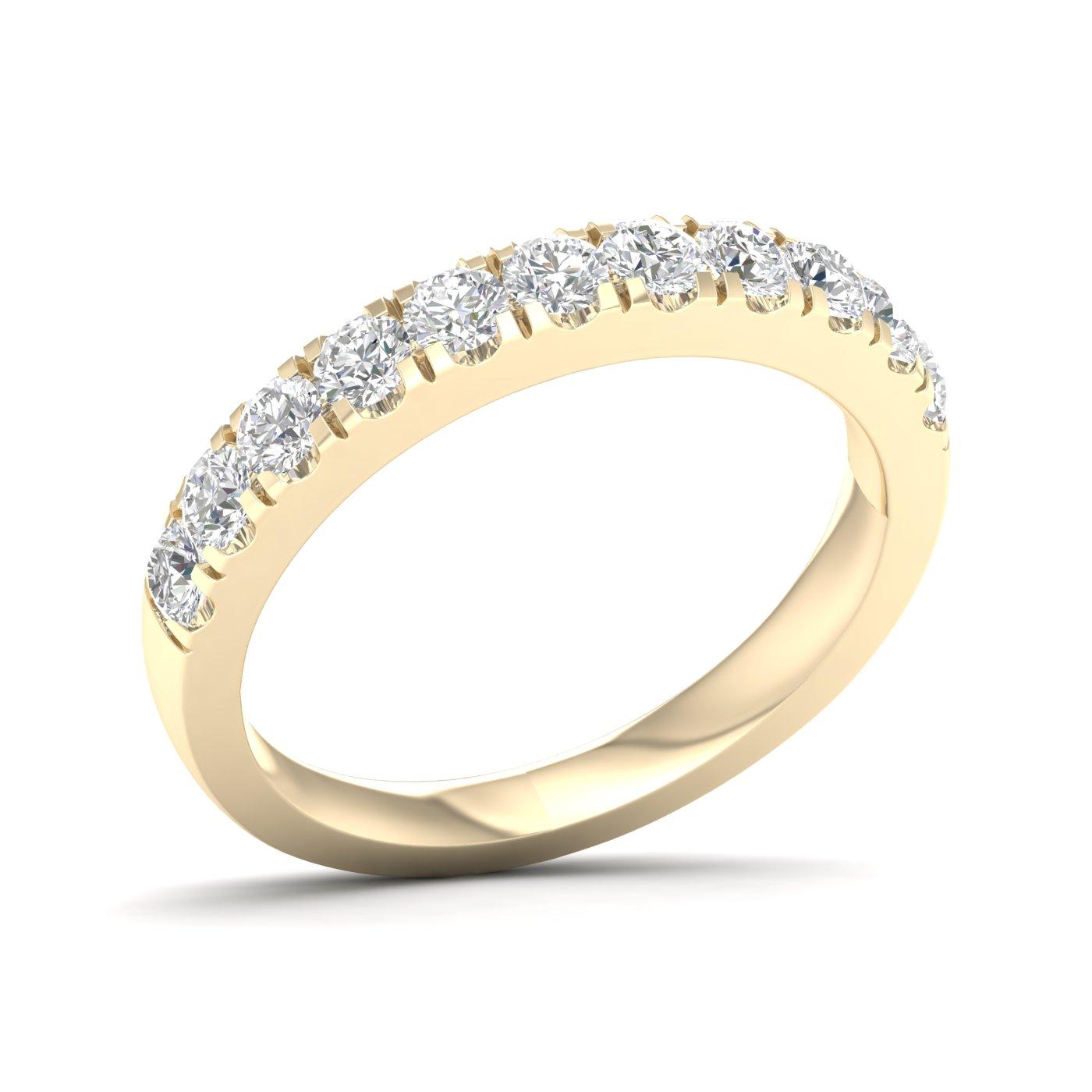 14K Yellow Gold Lab Grown Pave Diamond Band