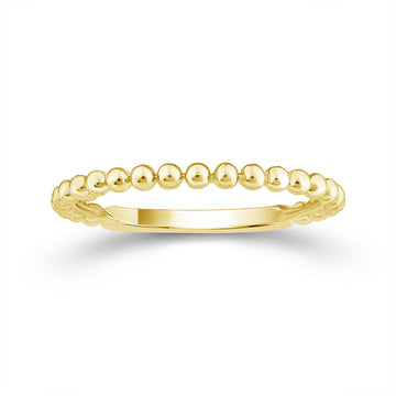 14K Yellow Gold Beaded Stack Ring