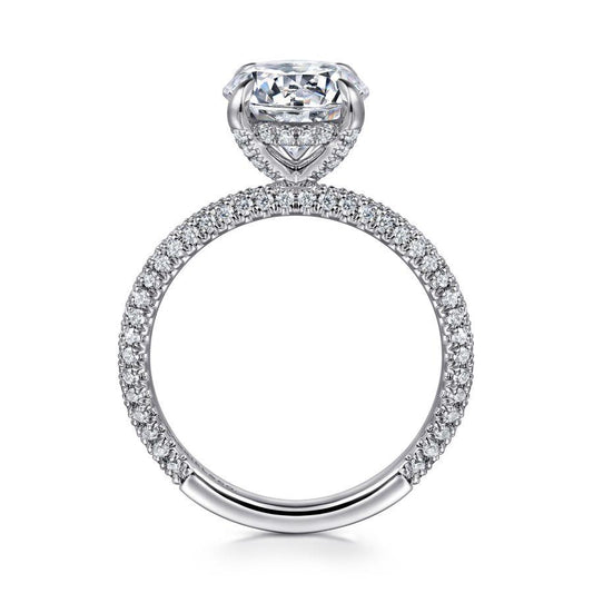 14K White Gold Round Diamond Engagement Ring