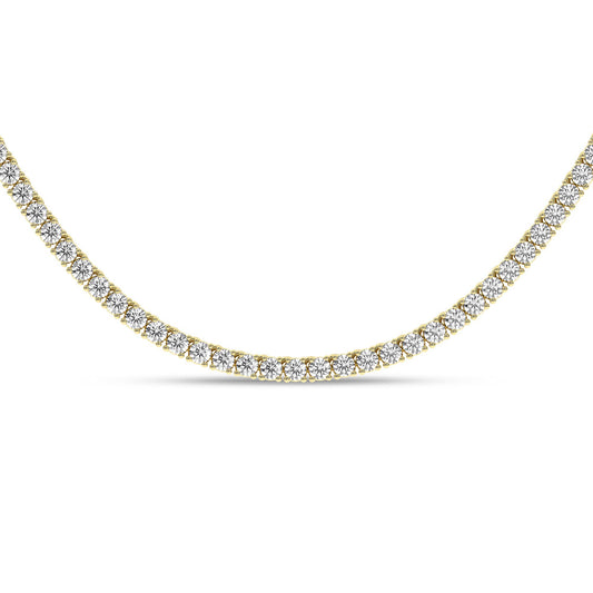 14K Yellow Gold 7.0CTW Lab Grown Diamond Tennis Necklace