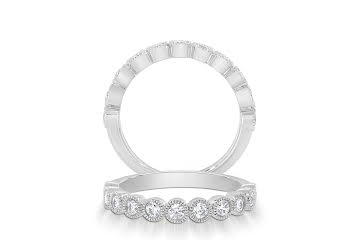 14K White Gold 11 Stone Diamond Band