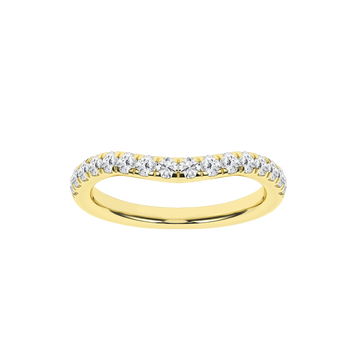 14K Yellow Gold .50ctw Lab Grown Pave Diamond Contour Band