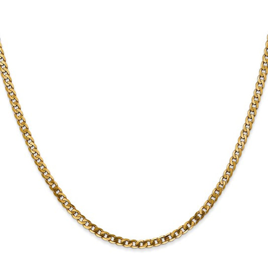 10K Yellow Gold Flat Beveled Curb Chain 22"