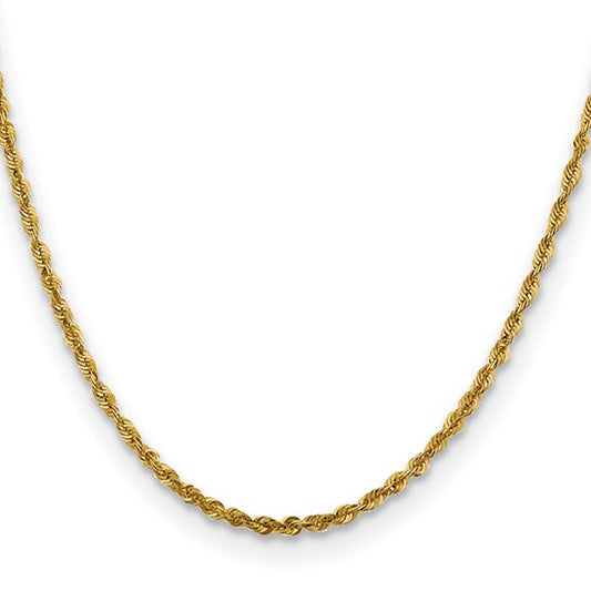 10K Yellow Gold 3.0mm Diamond-Cut Lightweight Rope Chain 22"