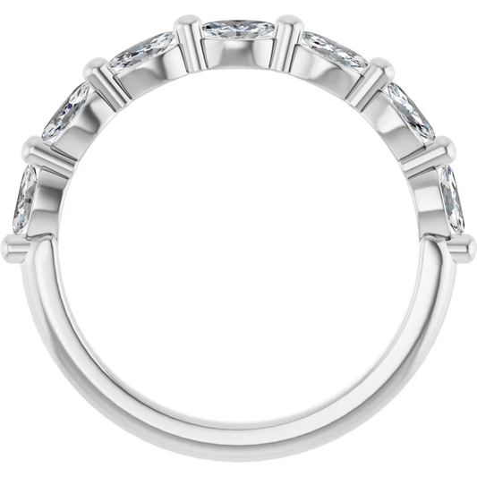 14K White Gold Lab Grown 3/8 CTW Marquise Diamond Band