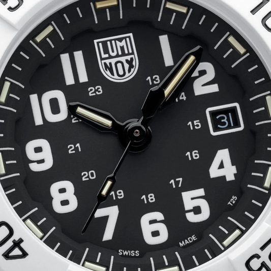 Luminox Seal Sea Series White Strap Navy SEAL 3500 Military Dive Watch, 45 mm