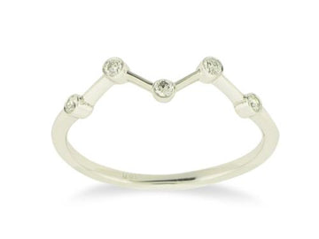 14K White Gold Diamond Contour Constellation Ring