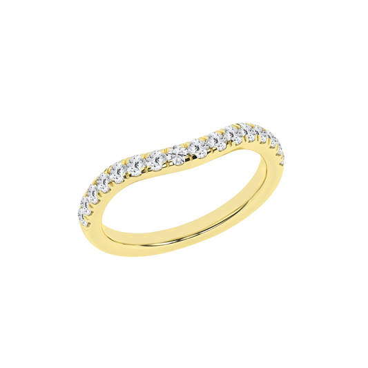 14K Yellow Gold .50ctw Lab Grown Pave Diamond Contour Band