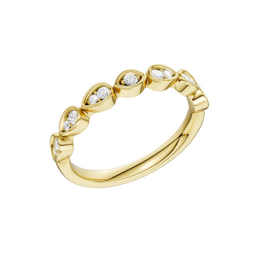 14K Yellow Gold Lab Grown Marquise and Pear Diamond Link Band