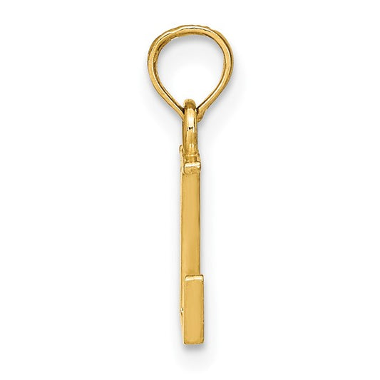 10K Yellow Gold Polished Block Initial L Charm
